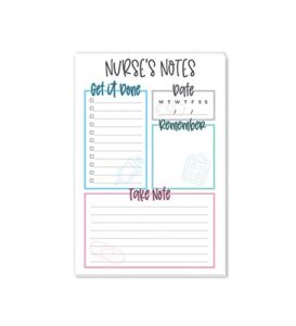 tiny expressions - nurse appreciation notepads | nursing gifts & office supplies | 50 tear away sheets on premium paper made in the usa | cute medical agenda set