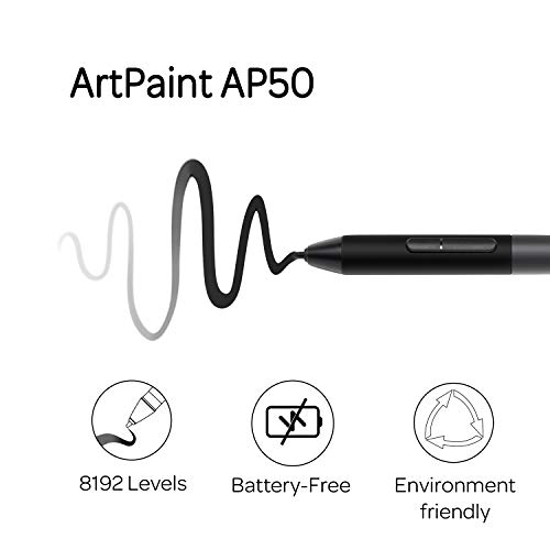 GAOMON Battery-free Pen AP50 with 8192 Levels Pen Pressure Designed for GAOMON PD1161/ PD1220/ PD1320/ PD1561 /PD156PRO Graphics Tablets