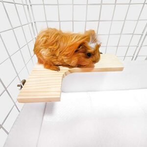 Pack of 2 (L-Shaped & Rectangle) Wood Activity Platforms for Cage Shelves & Wood Perch Ledges for Small Animals Cages and Pets like Hamsters, Mice, Chinchilla, Guinea Pigs, Birds, Rats.