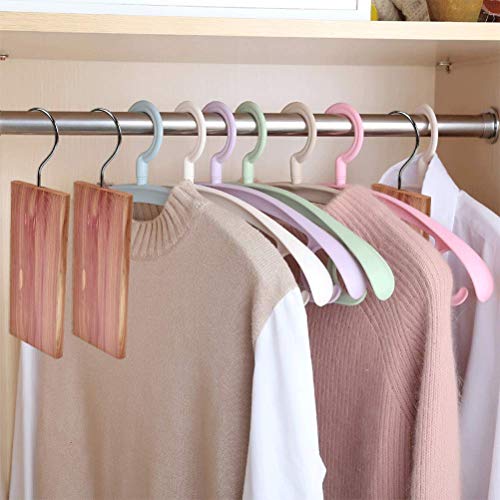 FOCCTS 20 Pcs Cedar Hangers Blocks, Natural Red Cedar Blocks for Clothes Storage, Cedar Hang Ups Set Household Protector, Aromatic Cedar Wood Hangers