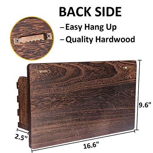 DUNCHATY Mail and Key Holder for Wall Decorative - Wall Mounted Rustic Mail Organizer with 4 Double Hooks and Mail Rack, Wood Shelf Home Decor for Entryway, Mudroom, Hallway