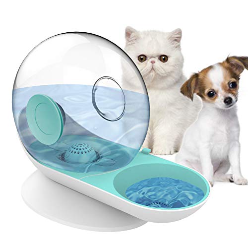 HappyCat Small Pets Water Dispenser Dogs Cats Gravity Waterer Feeder Bowl  Automatic Water Drinking Fountain for Small or Medium Size Dogs Cats (Green Snail)