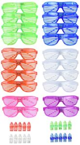 40pack led glasses finger lights light up party favors, 6color light up shutter shades glasses led sunglasses 4colors finger lights adult kids glow in supplies favors birthday neon party glow toys