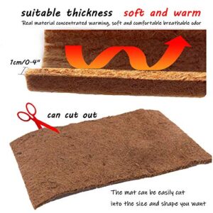 Hamiledyi Reptile Carpet Natural Coconut Fiber Tortoise Carpet Mat for Pet Terrarium Liner Reptile Supplies for Lizard Snake Chamelon Turtle Bedding Bunny Rabbit Mat（4 pcs）