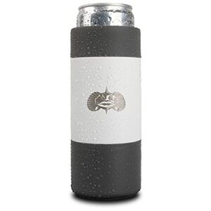 toadfish slim non-tipping can cooler for 12oz cans - suction cup cooler for beer & soda - stainless steel double-wall vacuum insulated cooler - sturdy beverage holder - (white)