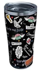 tervis triple walled friends collage insulated tumbler cup keeps drinks cold & hot, 20oz legacy, stainless steel