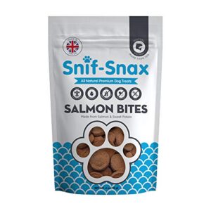 snif-snax™ human grade dog treats - all-natural smoked salmon & sweet potato bites, 4oz