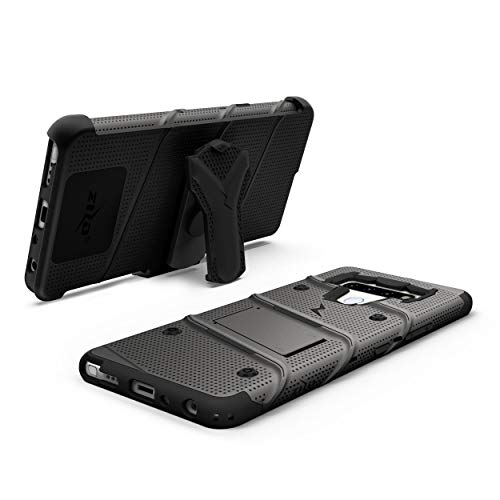 ZIZO Bolt Series for LG Stylo 6 Case with Screen Protector Kickstand Holster Lanyard - Gun Metal Gray & Black