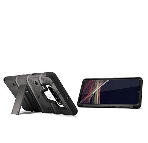 ZIZO Bolt Series for LG Stylo 6 Case with Screen Protector Kickstand Holster Lanyard - Gun Metal Gray & Black