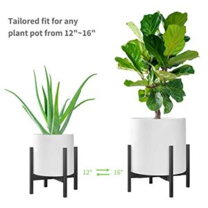 FaithLand Plant Stand, Adjustable Size Fits 12 13 14 15 16 Inches Large Plant Pot, Metal Planter Stand, Mid Century Expandable Plant Holder Indoor Outdoor, Adjustable Width: 12”-16.1” - Easy Assembly