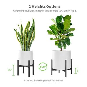 FaithLand Plant Stand, Adjustable Size Fits 12 13 14 15 16 Inches Large Plant Pot, Metal Planter Stand, Mid Century Expandable Plant Holder Indoor Outdoor, Adjustable Width: 12”-16.1” - Easy Assembly