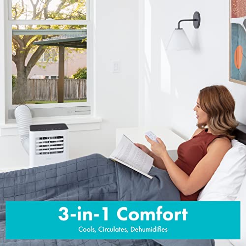 SereneLife Compact Freestanding Portable Air Conditioner - 10,000 BTU Indoor Free Standing AC Unit w/ Dehumidifier & Fan Modes For Home, Office, School & Business Rooms Up To 300 Sq. -SLPAC105W