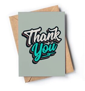 individual thank you card with envelope for any occasion | awesome present idea to show gratitude for her or him | perfect card to say thank you to a family member, a member of your staff or a friend