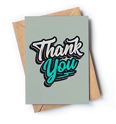 Individual Thank You card with envelope for any occasion | Awesome present idea to show gratitude for her or him | Perfect card to say thank you to a family member, a member of your staff or a friend