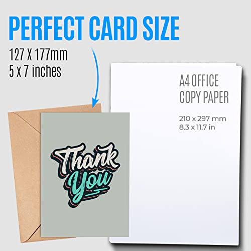 Individual Thank You card with envelope for any occasion | Awesome present idea to show gratitude for her or him | Perfect card to say thank you to a family member, a member of your staff or a friend