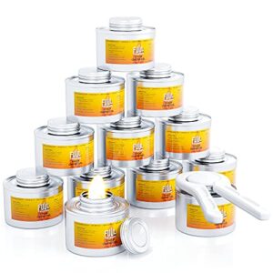 fuul – chafing fuel dish burner cans - 12 pack - chafing dish fuel cans burners to keep food warm with 6-hours burning capacity - cooking fuel for chafing dishes - 1 opener included for opening seal