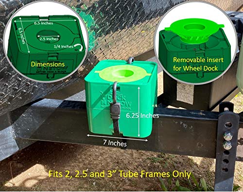 Dock N Stow Trailer Jack Block, RV Tongue Stand Stores on Frame, Fits Most Jack, Post, Foot, or Wheel, for Camper, Pop Up, Boat, or Travel Trailer, Green GEN1