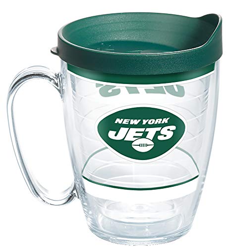 Tervis Made in USA Double Walled NFL New York Jets Insulated Tumbler Cup Keeps Drinks Cold & Hot, 16oz Mug, Tradition