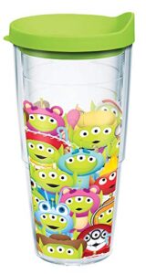 tervis made in usa double walled disney pixar toy story alien insulated tumbler cup keeps drinks cold & hot, 24oz, classic