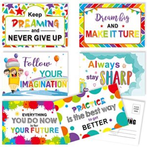 60 pieces motivational teacher postcards, thinking of you encouragement inspirational quote cards for students, back to school note card, 6 designs