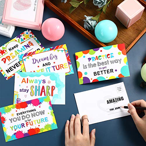 60 Pieces Motivational Teacher Postcards, Thinking of You Encouragement Inspirational Quote Cards for Students, Back to School Note Card, 6 Designs