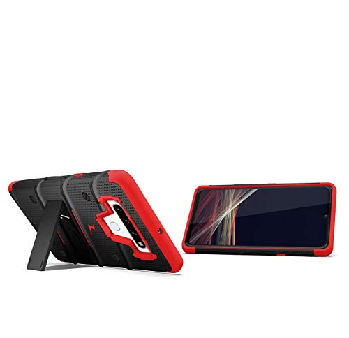 ZIZO Bolt Series for LG Stylo 6 Case with Screen Protector Kickstand Holster Lanyard - Black & Red