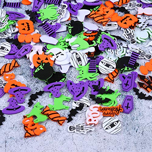 Motarto 500 Pieces Halloween Foam Craft Stickers Self Adhesive Halloween Theme Stickers for Halloween Thanksgiving Party Decoration