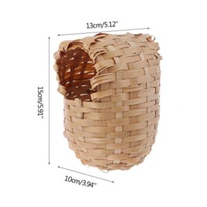 Youngy Natural Bamboo Bird House Hand Made Finch Hideout Cage Toy Outdoor Hut Shelter