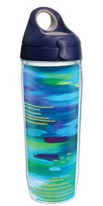 tervis etta vee made in usa double walled insulated tumbler travel cup keeps drinks cold & hot, 24oz water bottle, sea of blue
