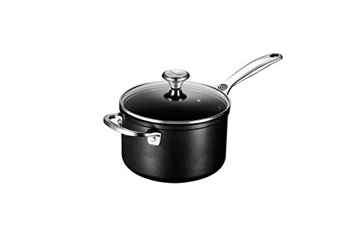 Le Creuset Toughened Nonstick PRO Saucepan With Glass Lid, 3 qt.