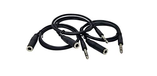 Your Cable Store 3 Pack 3 Foot 1/4 Inch Stereo Headphone Extension Cables