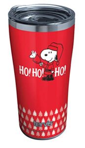 tervis peanuts ho ho ho christmas holiday triple walled insulated tumbler cup keeps drinks cold & hot, 20oz, stainless steel