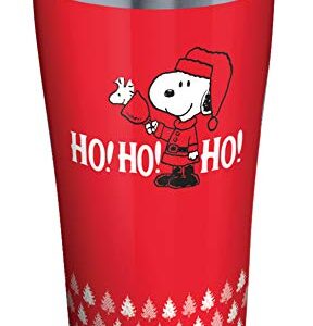 Tervis Peanuts Ho Ho Ho Christmas Holiday Triple Walled Insulated Tumbler Cup Keeps Drinks Cold & Hot, 20oz, Stainless Steel