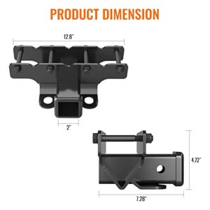 Sulythw 2 Inch Towing Hitch Receiver and Cover Kit for 2018-2021 Jeep Wrangler JL/JLU 2 Door & 4 Door Rear Tow Towing Trailer Hitch Receiver (No fit 2018 JK Models)