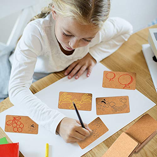 100pcs 3.54"x2" Blank Kraft Paper Business Card, Words Message Notes paper Tags, Mini Craft Cardboard Festival gifts (Brown)