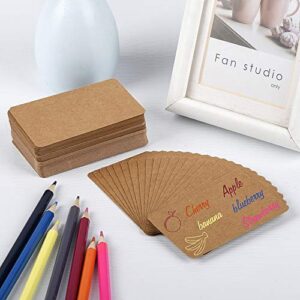 100pcs 3.54"x2" Blank Kraft Paper Business Card, Words Message Notes paper Tags, Mini Craft Cardboard Festival gifts (Brown)