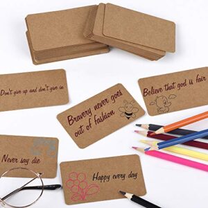 100pcs 3.54"x2" Blank Kraft Paper Business Card, Words Message Notes paper Tags, Mini Craft Cardboard Festival gifts (Brown)