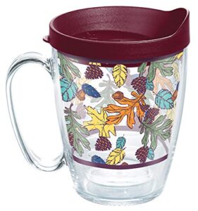 tervis made in usa double walled fiesta insulated tumbler cup keeps drinks cold & hot, 16oz mug, butterscotch fall leaves