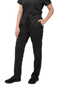 soulful scrubs for women 6 pocket, cargo pant - stylish medical scrub pant with midrise fit for woman 3500 caroline- medium black - medium,black
