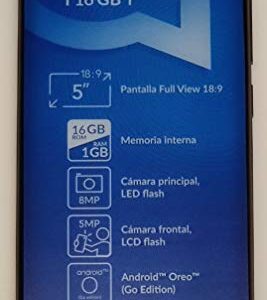 Alcatel 1 Unlocked Phone 4G LTE 5" Display 16GB Dual Camera ATT, Tmobile, Metro, Straight Talk - Black