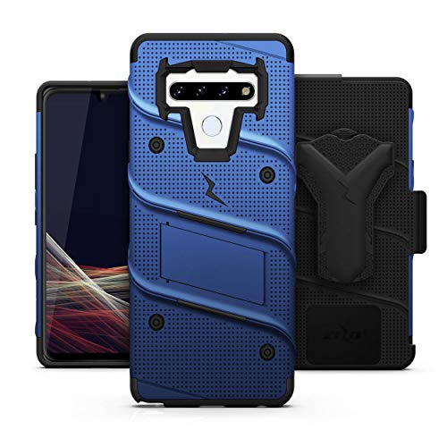 ZIZO Bolt Series for LG Stylo 6 Case with Screen Protector Kickstand Holster Lanyard - Blue & Black