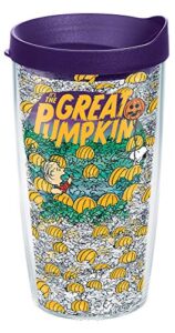 tervis made in usa double walled peanuts™ - great pumpkin insulated tumbler cup keeps drinks cold & hot, 16oz, classic