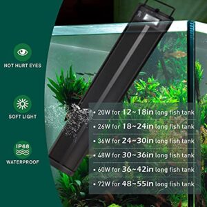 hygger Aquarium Programmable LED Light, for 48~55in Long Full Spectrum Plant Fish Tank Light with LCD Setting Display, 7 Colors, Sunrise Sunset Moon and DIY Mode, for Novices Advanced Players