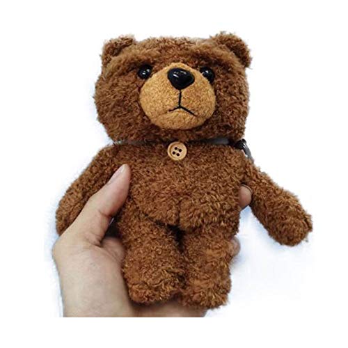 Cute Plush Unique Creative Fur Fluffy Brown Bear Case Animal Doll Compatible with Airpods pro Cartoon Headphones Cover with Keychain Clip Dark Brown for Girls Boys Kids Best Gift