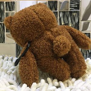 Cute Plush Unique Creative Fur Fluffy Brown Bear Case Animal Doll Compatible with Airpods pro Cartoon Headphones Cover with Keychain Clip Dark Brown for Girls Boys Kids Best Gift