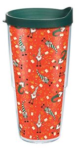 tervis christmas gnomes pattern holiday made in usa double walled insulated tumbler cup keeps drinks cold & hot, 24oz, classic