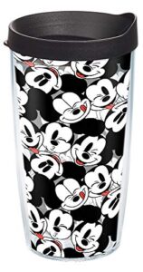 tervis made in usa double walled disney® - mickey expressions insulated tumbler cup keeps drinks cold & hot, 16oz, clear