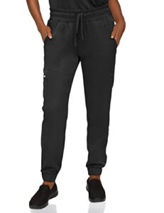 soulful scrubs jogger pant, 5 pocket, midrise fit - stylish medical scrub pant for women 3502 cora- large black