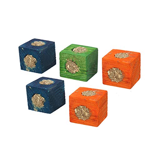 Ware Pet Products Health-E Cubes with Timothy Hay, 5 Pieces, Small Pet Chew Toys