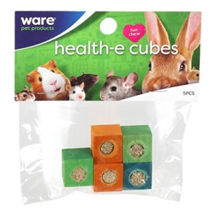 ware pet products health-e cubes with timothy hay, 5 pieces, small pet chew toys